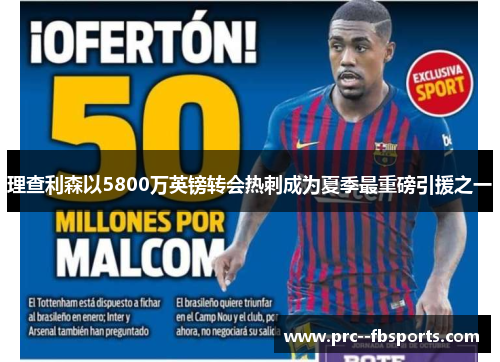 理查利森以5800万英镑转会热刺成为夏季最重磅引援之一